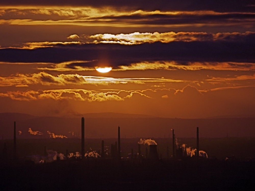 Refinery skyline at dusk